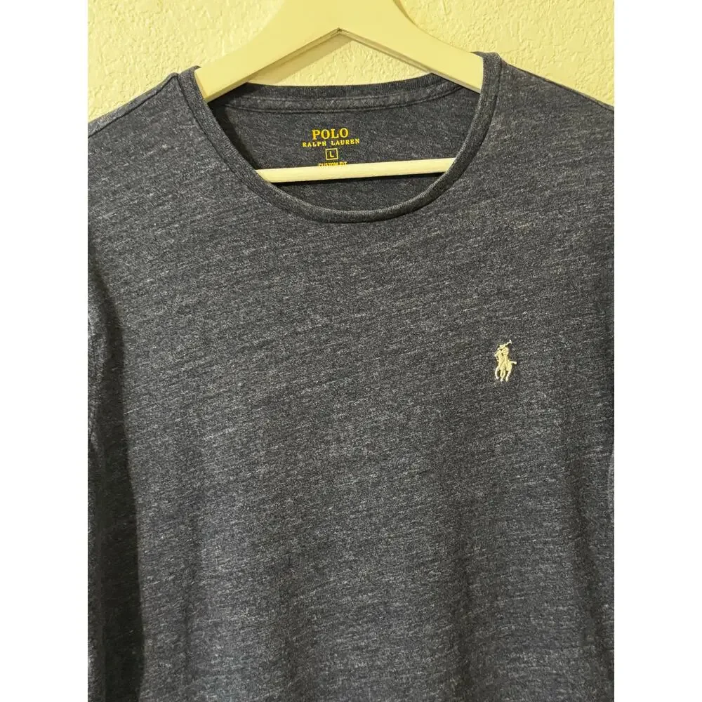 Polo Ralph Lauren Men's‎ Shirt Long Sleeve T-shirt Heather Blue Size Large
